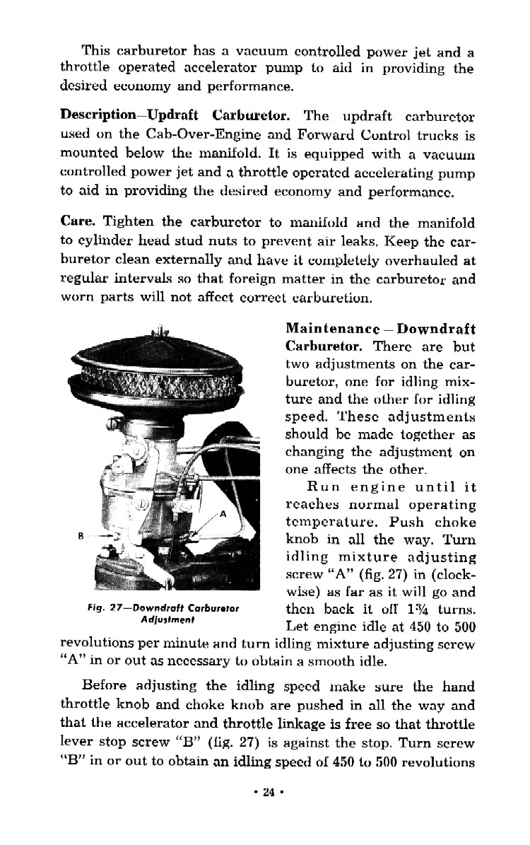 1952 Chevrolet Trucks Operators Manual Page 22